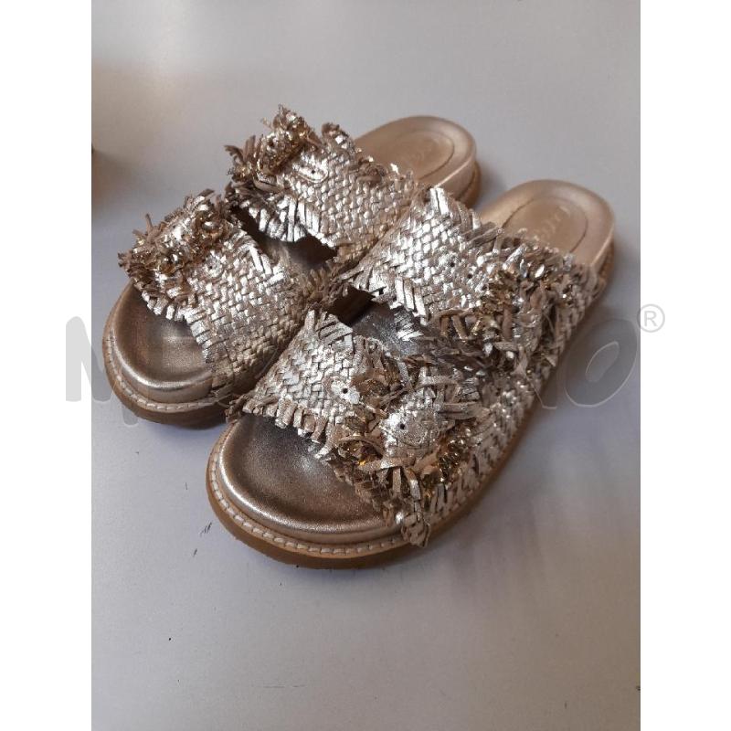 SANDALI DONNA CORAL BLUE DORATO | Mercatino dell'Usato Bastia umbra 1