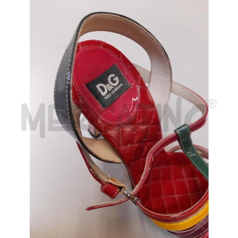 SANDALI DONNA D&G FANTA ROSSI INT TRAPUNTATO  | Mercatino dell'Usato Bastia umbra 3