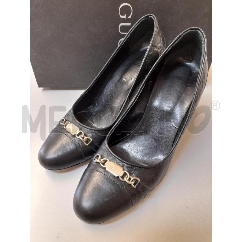 SCARPE TACCHI GUCCI IN PELLE LOGATE NERE  | Mercatino dell'Usato Bastia umbra 1