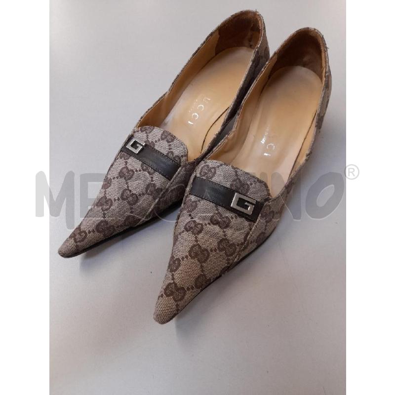SCARPE TACCHI GUCCI IN TESSUTO MONOGRAM  GG BEIGE  | Mercatino dell'Usato Bastia umbra 1