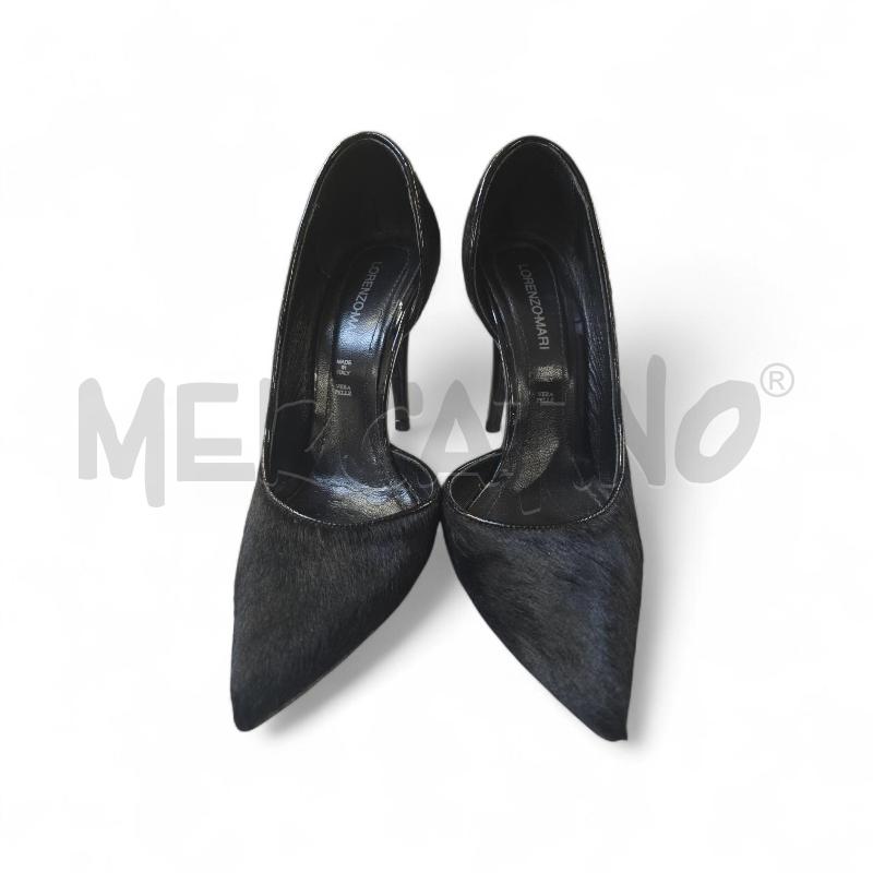 SCARPE TACCHI LORENZO MARI EFFETTO CAVALLINO NERO | Mercatino dell'Usato Bastia umbra 1