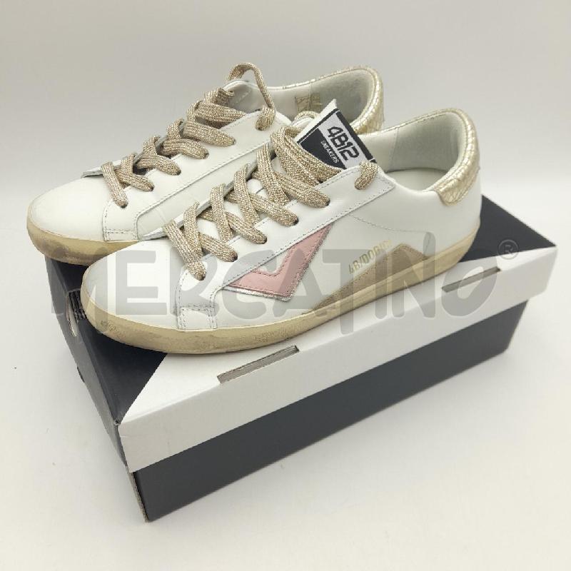 SNEAKERS DONNA 4B/DODICI SUPRIME BIANCHE LACCI LUREX  | Mercatino dell'Usato Bastia umbra 1