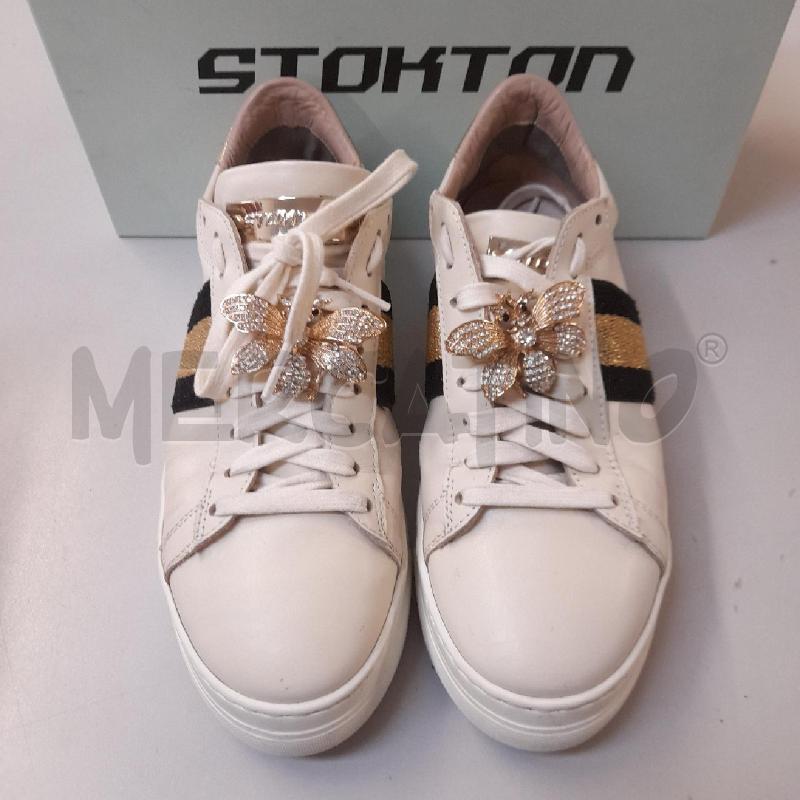SNEAKERS DONNA STOKTON BIANCHE CON DET APE  | Mercatino dell'Usato Bastia umbra 1