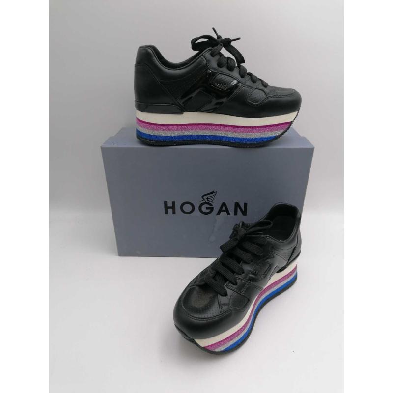 Sneaker Hogan Maxi I Active in pelle nera Nero | The Mooder