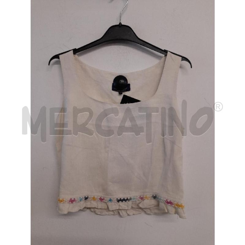 TOP LUISA SPAGNOLI BEIGE CHIARO DET RICAMO COLORATO  | Mercatino dell'Usato Bastia umbra 1