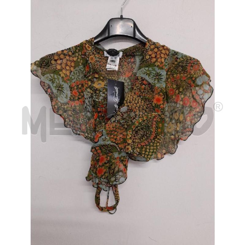 TOP MOSCHINO PURA SETA STAMPA FIORI VERDI ARANCIONI  | Mercatino dell'Usato Bastia umbra 1