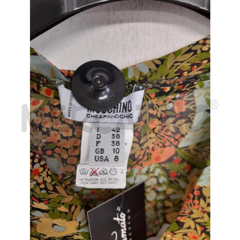TOP MOSCHINO PURA SETA STAMPA FIORI VERDI ARANCIONI  | Mercatino dell'Usato Bastia umbra 2