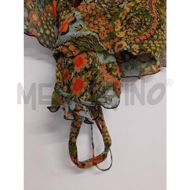 TOP MOSCHINO PURA SETA STAMPA FIORI VERDI ARANCIONI  | Mercatino dell'Usato Bastia umbra 3