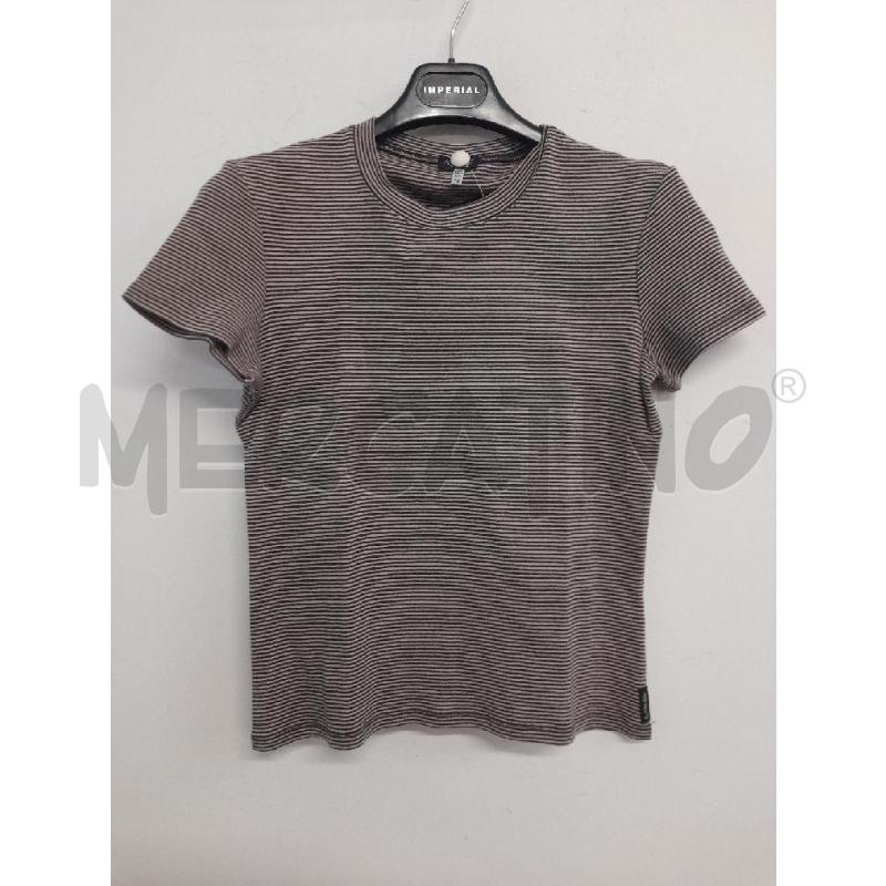T SHIRT DONNA ARMANI JEANS RIGA MARRONE  | Mercatino dell'Usato Bastia umbra 1