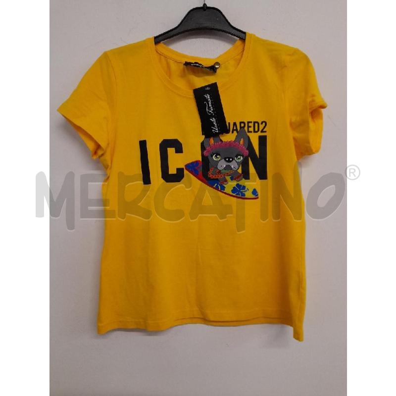 T SHIRT DONNA DSQUARED2 GIALLA ICON  | Mercatino dell'Usato Bastia umbra 1