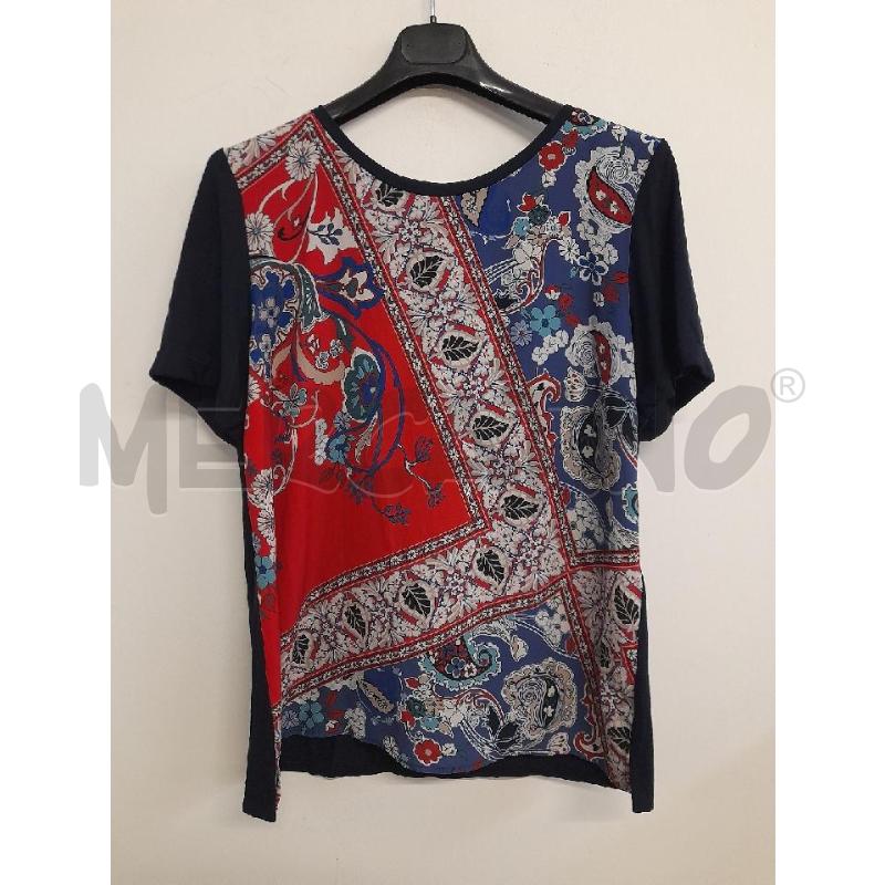 T SHIRT DONNA ELENA MIRO STAMPA ROSSA BLU FLOREALE | Mercatino dell'Usato Bastia umbra 1