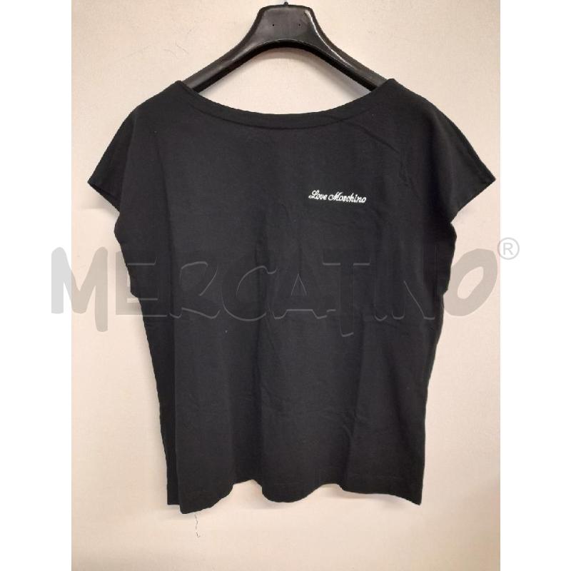 T SHIRT DONNA LOVE MOSCHINO NERA DET CUORI ROSSI  | Mercatino dell'Usato Bastia umbra 1