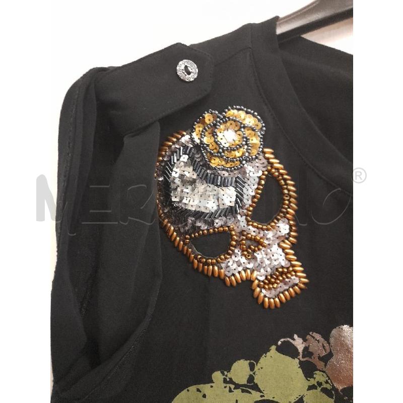 T SHIRT DONNA PINKO NERA CON STAMPA E DET PERLINE SPALLA  | Mercatino dell'Usato Bastia umbra 2
