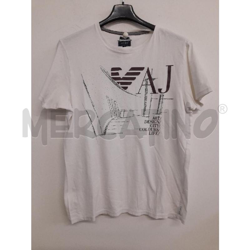 T SHIRT UOMO ARMANI JEANS BIANCA SIGLA BDX  | Mercatino dell'Usato Bastia umbra 1