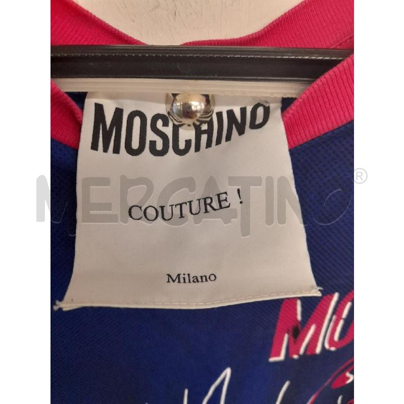 T SHIRT UOMO MOSCHINO COUTURE BLU COBALTO DET FUCSIA  | Mercatino dell'Usato Bastia umbra 2