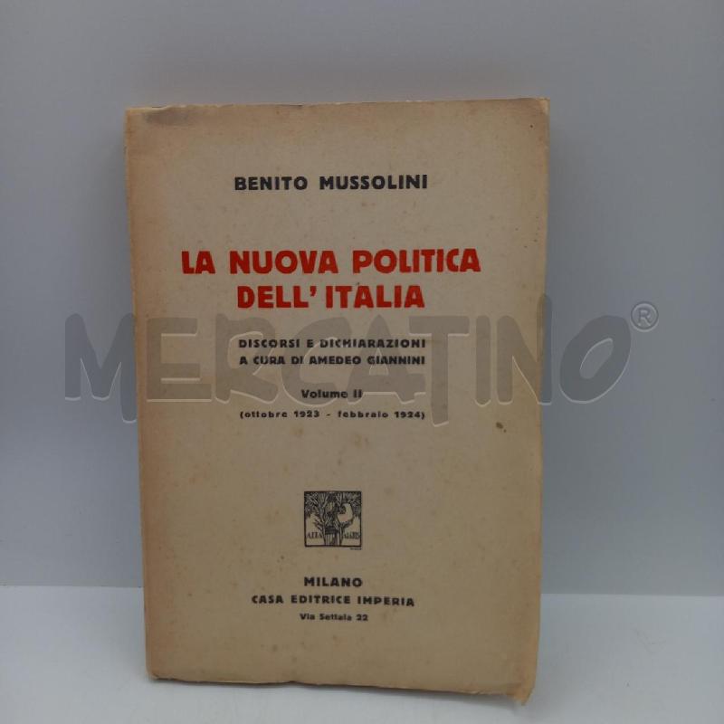 VECCHIO LIBRO LA NUOVA POLITICA DELL'ITALIA | Mercatino dell'Usato Bastia umbra 1