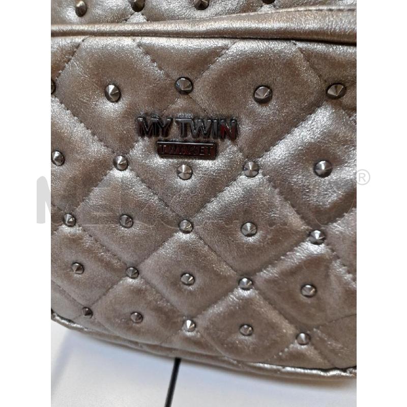 ZAINO DONNA MY TWIN TWIN-SET ARGENTO CON BORCHIE  | Mercatino dell'Usato Bastia umbra 2