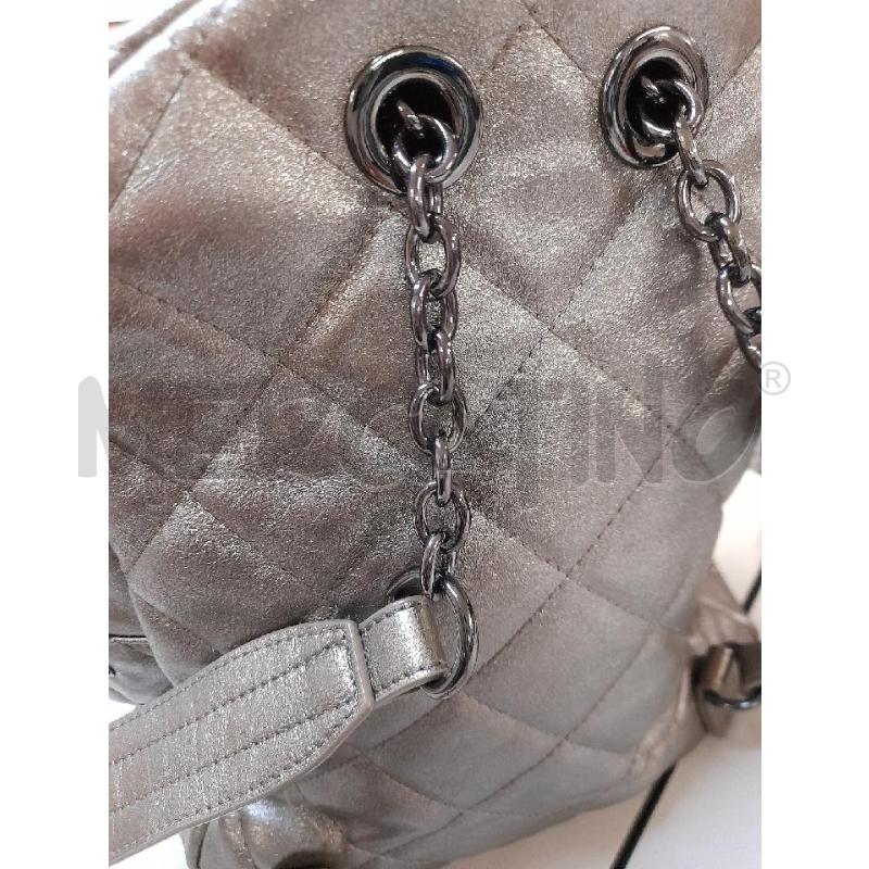 ZAINO DONNA MY TWIN TWIN-SET ARGENTO CON BORCHIE  | Mercatino dell'Usato Bastia umbra 3