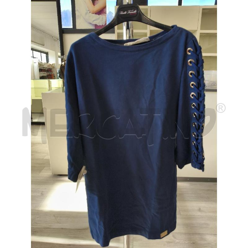 ABITO DONNA BLU CON MANICHE E ANELLI DORATI  | Mercatino dell'Usato Corciano 1