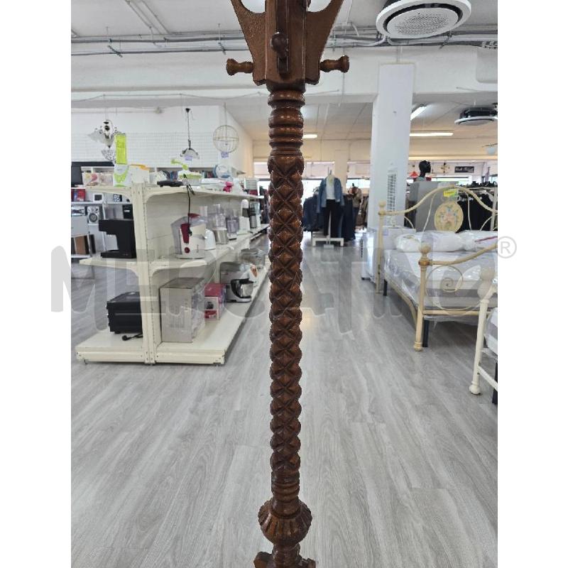 APPENDI ABITI IN LEGNO MASSELLO  SCURO 4 BRACCIA  | Mercatino dell'Usato Corciano 4