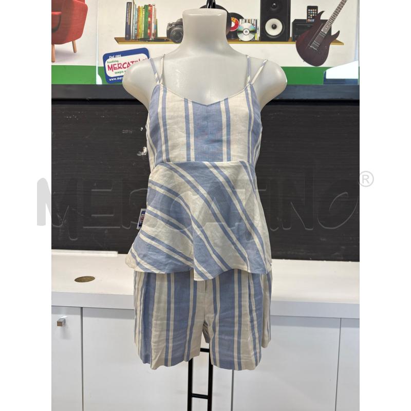 BERMUDA DONNA MAX&CO CIELESTE E BEIGE DI LINO  | Mercatino dell'Usato Corciano 2