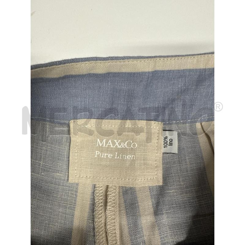 BERMUDA DONNA MAX&CO CIELESTE E BEIGE DI LINO  | Mercatino dell'Usato Corciano 4