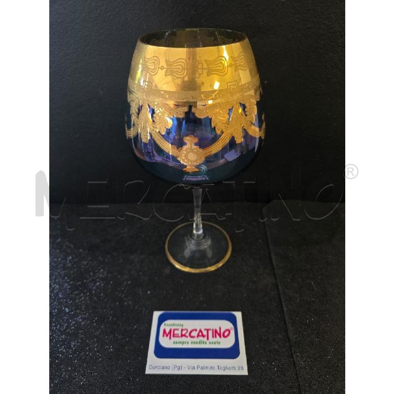 BICCHIERE BLU BORDO ORO LAVOR  | Mercatino dell'Usato Corciano 2