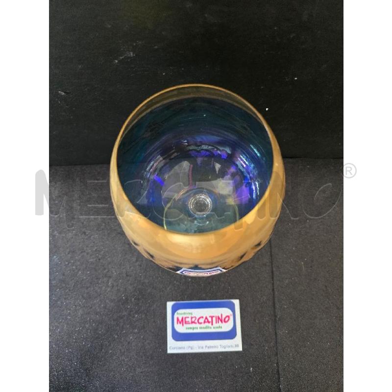 BICCHIERE BLU BORDO ORO LAVOR  | Mercatino dell'Usato Corciano 3