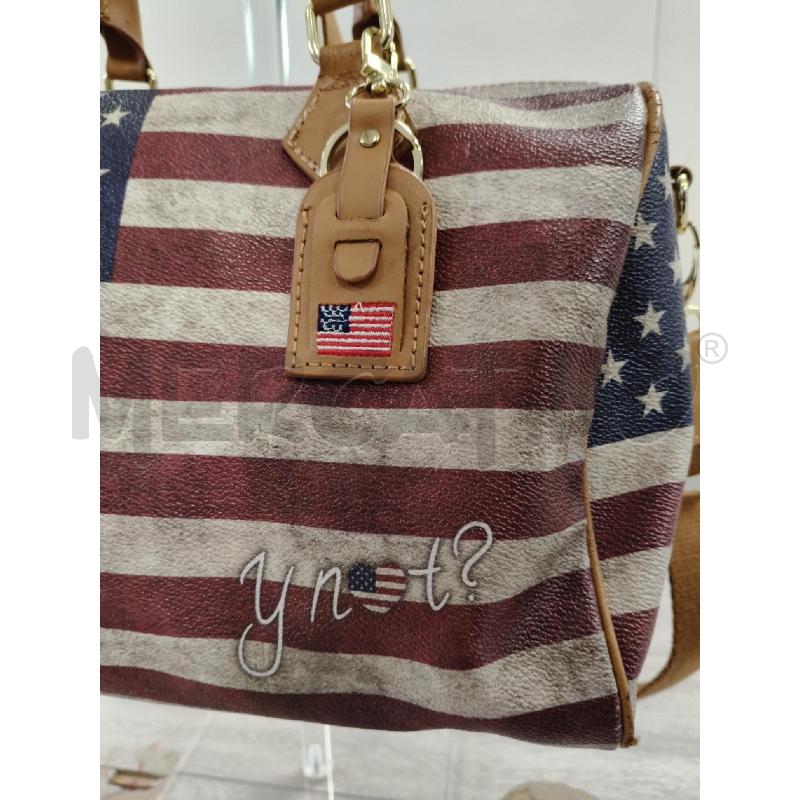 BORSA BAULETTO WHY NOTEOPELLE STAMPA BANDIERA AMERICANA | Mercatino dell'Usato Corciano 2