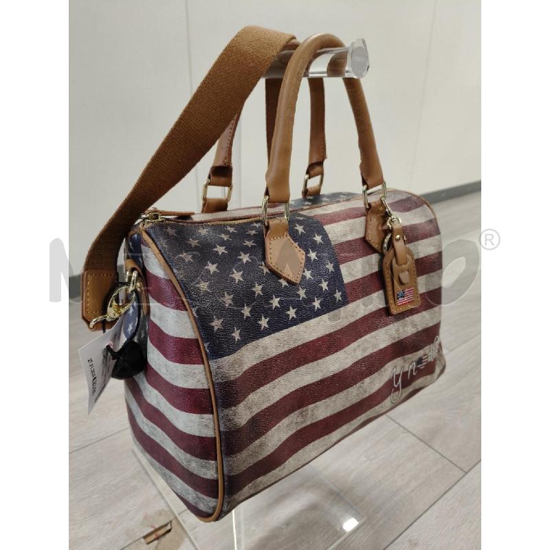 BORSA BAULETTO WHY NOTEOPELLE STAMPA BANDIERA AMERICANA | Mercatino dell'Usato Corciano 3