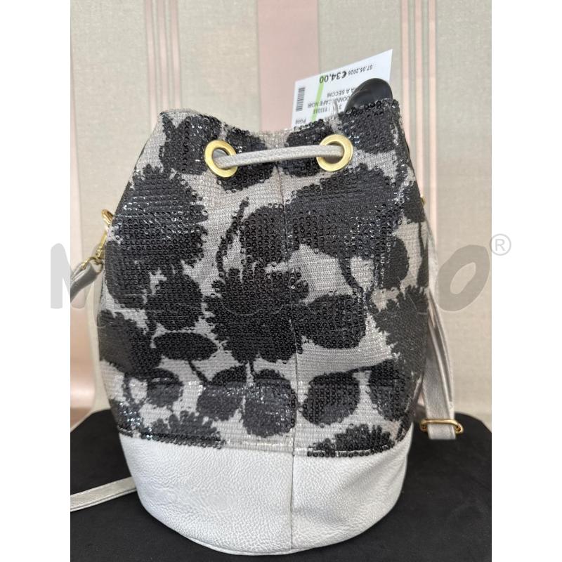BORSA DONNA CAFE NOIR GRIGIA A SECCHIELLO PAILIETTES  | Mercatino dell'Usato Corciano 3