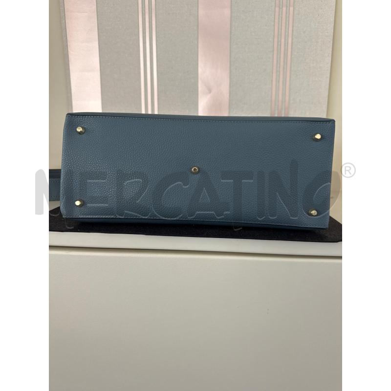 BORSA DONNA CROMIA GRIGIA GENUINE LEATHER FIBBIE DORATE | Mercatino dell'Usato Corciano 2