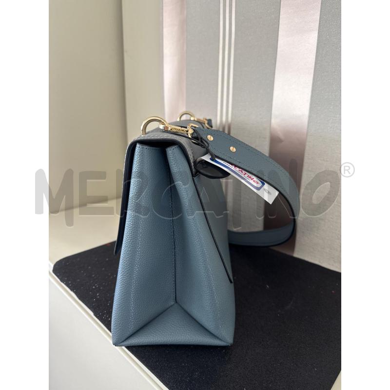 BORSA DONNA CROMIA GRIGIA GENUINE LEATHER FIBBIE DORATE | Mercatino dell'Usato Corciano 3