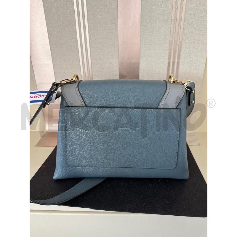 BORSA DONNA CROMIA GRIGIA GENUINE LEATHER FIBBIE DORATE | Mercatino dell'Usato Corciano 4