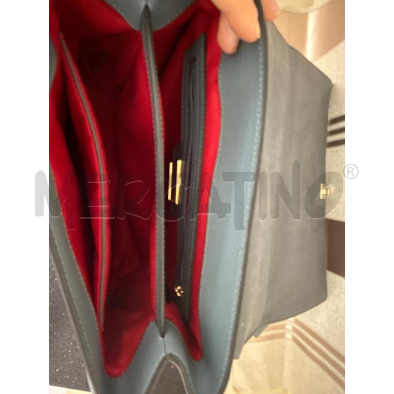 BORSA DONNA CROMIA GRIGIA GENUINE LEATHER FIBBIE DORATE | Mercatino dell'Usato Corciano 5