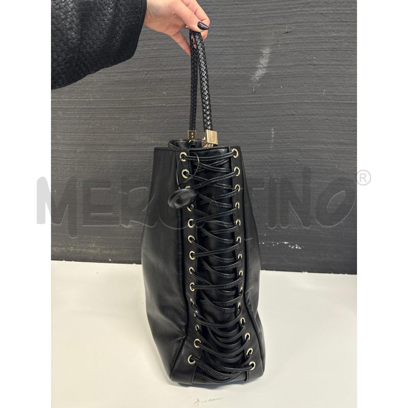 BORSA DONNA ELISABETTA FRANCHI NERA CON INTRECCI   | Mercatino dell'Usato Corciano 2