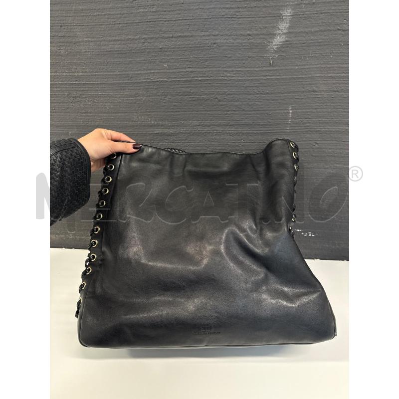 BORSA DONNA ELISABETTA FRANCHI NERA CON INTRECCI   | Mercatino dell'Usato Corciano 4