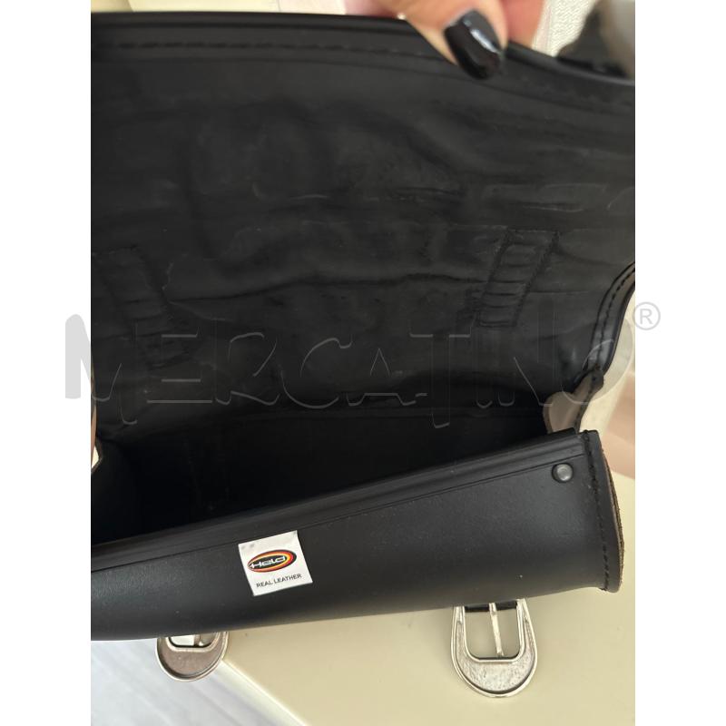 BORSA DONNA HELD VERA PELLE NERA A BAULETTO CON CINTURINO | Mercatino dell'Usato Corciano 4