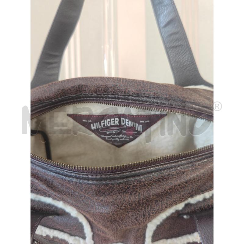 BORSA DONNA HILFIGER DENIM PELLE CON INSERTI DI PELO | Mercatino dell'Usato Corciano 3
