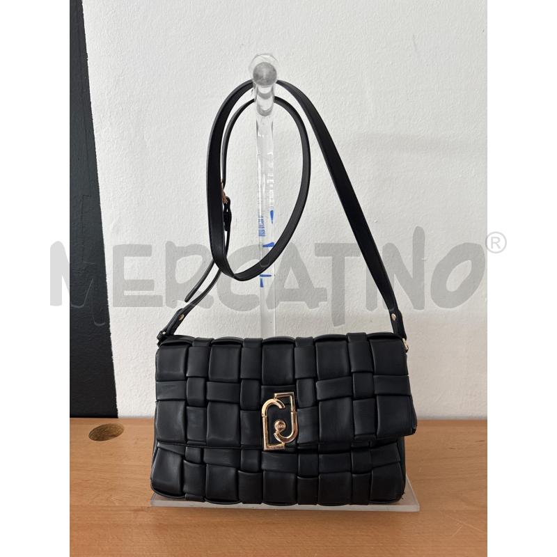 BORSA DONNA LIUJO NERA CON TRACOLA INTRECCIATA  | Mercatino dell'Usato Corciano 1