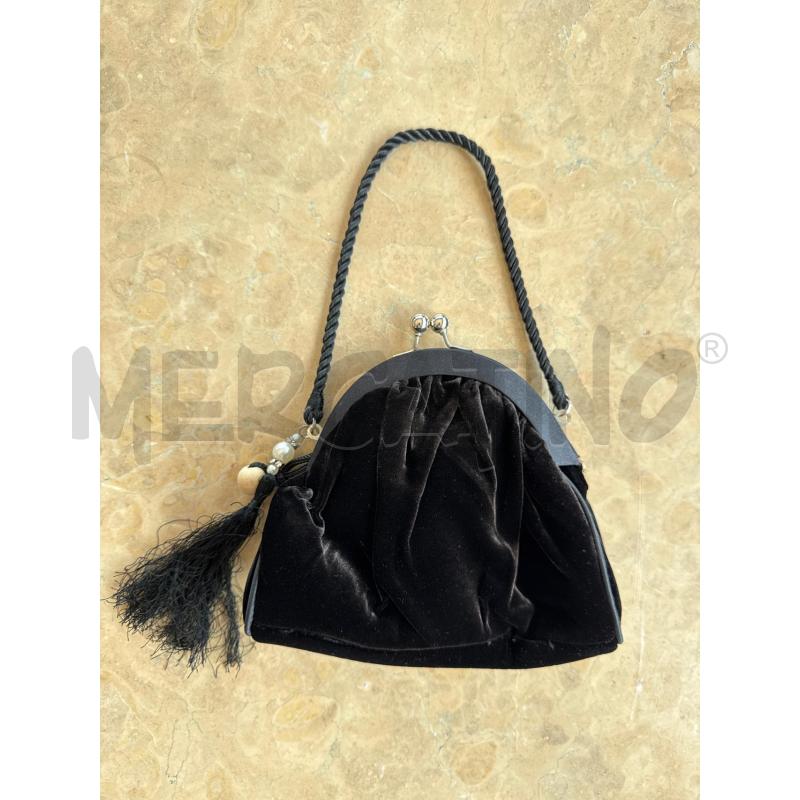 BORSA DONNA LUISA SPAGNIOLI NERA IN VELLUTO  | Mercatino dell'Usato Corciano 1