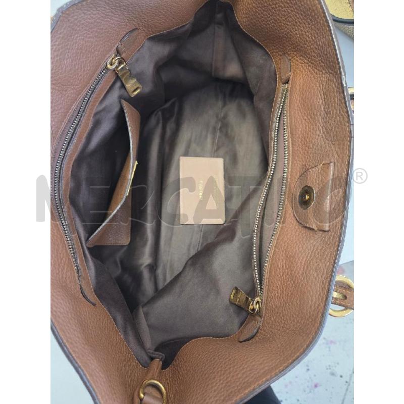 BORSA DONNA MIU MIU MARRONE SHOPPER GRANDE  | Mercatino dell'Usato Corciano 4