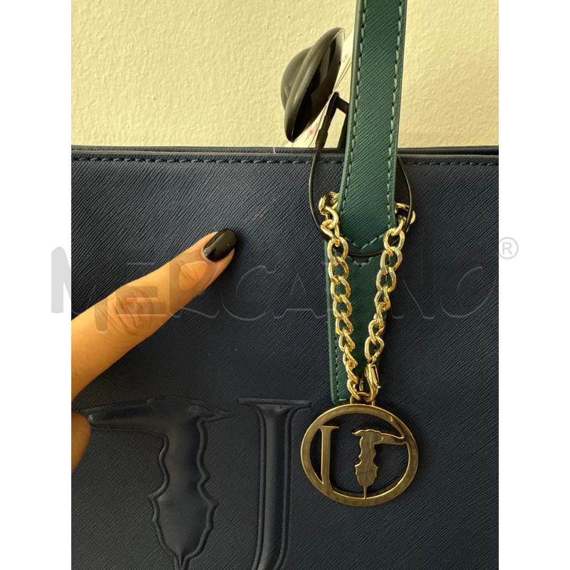 BORSA DONNA TRUSSARDI JEANS BLU SCURO  | Mercatino dell'Usato Corciano 2