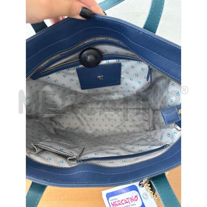 BORSA DONNA TRUSSARDI JEANS BLU SCURO  | Mercatino dell'Usato Corciano 5