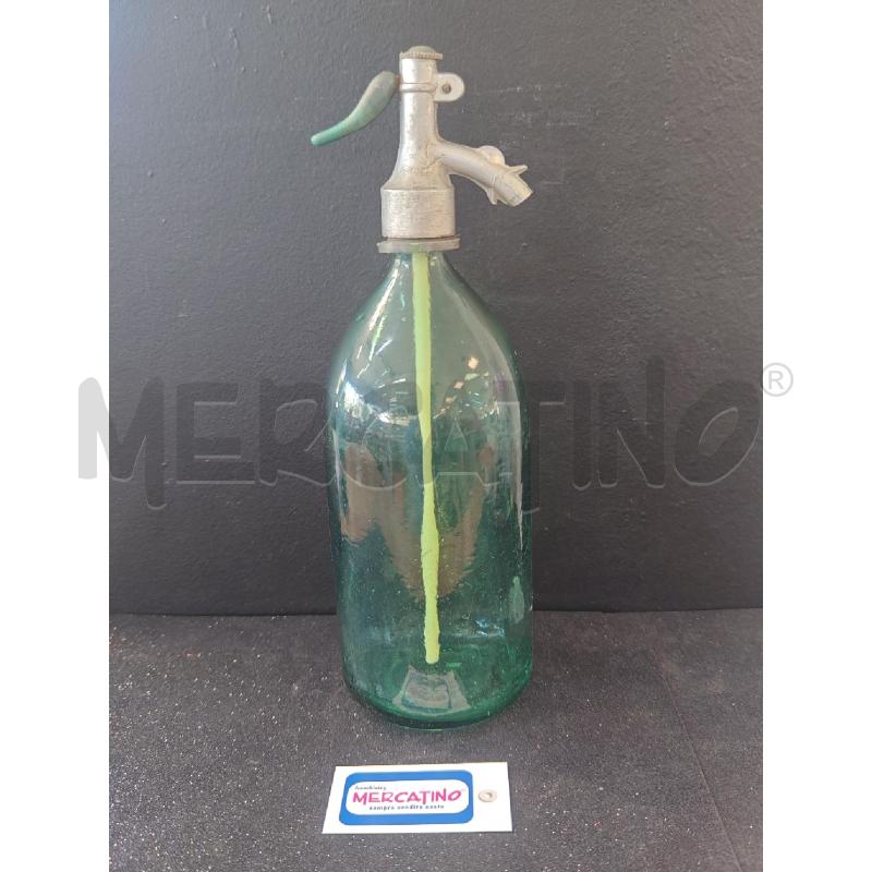BOTTIGLIA VETRO VERDE CON BOCCHETTA PER SELTZ | Mercatino dell'Usato Corciano 1