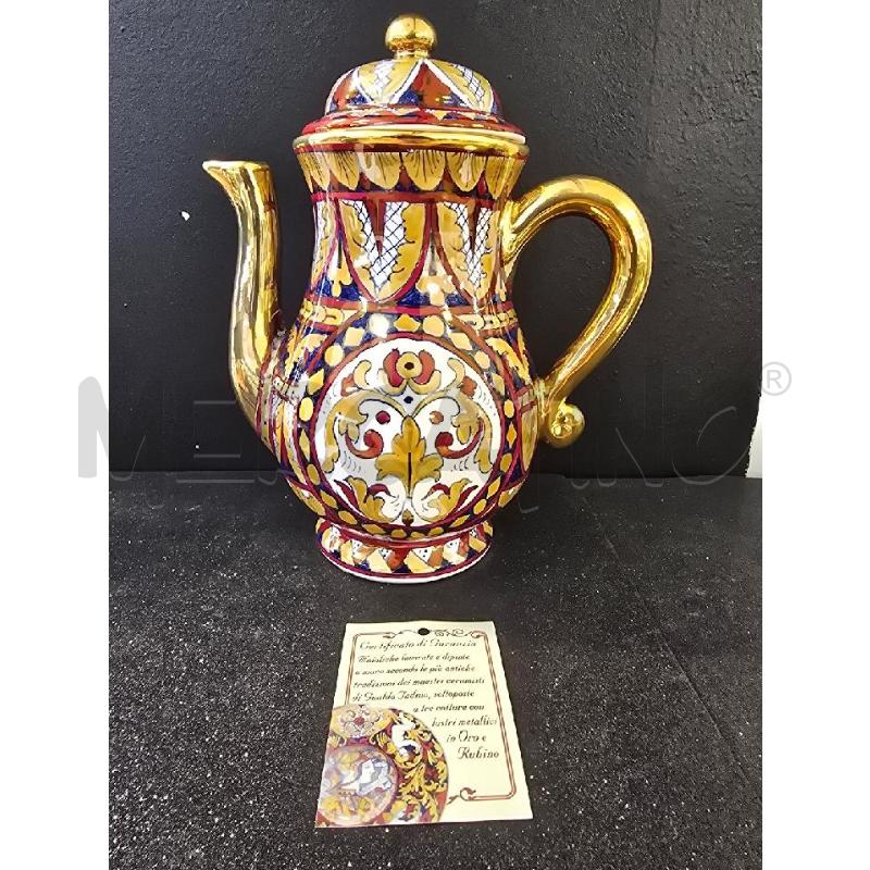 BROCCA CERAMICA CON LUSTRO DEC BLU ROSSO REMIGI GUALDO | Mercatino dell'Usato Corciano 1