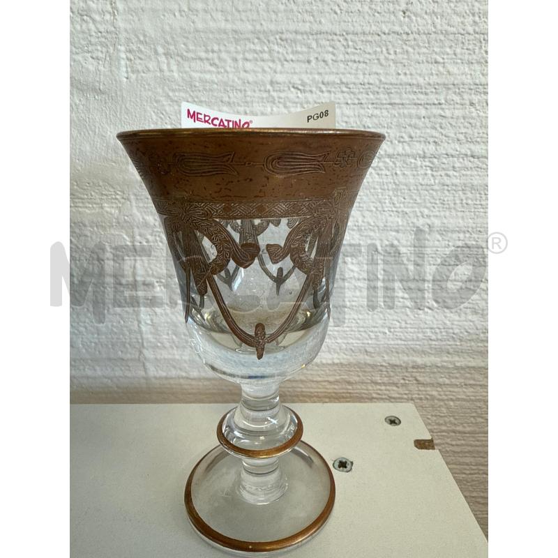 CALICE IN VETRO DECORAZIONE DORATA | Mercatino dell'Usato Corciano 1