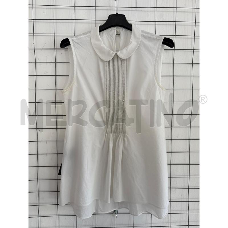 CAMICIA DONNA BRUNELLO CUCINELLI BIANCA CON BRILLANTI GIRO MANICA  | Mercatino dell'Usato Corciano 1