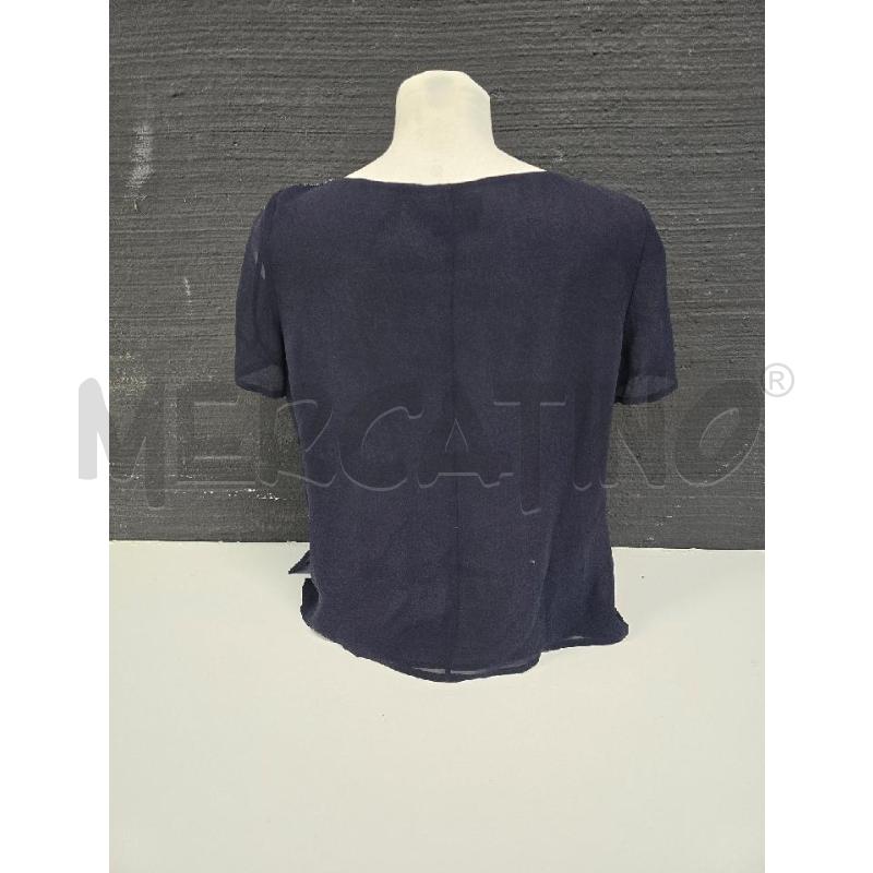 CAMICIA DONNA LUISA SPAGNIOLI BLU NOTTE CON PILIETES MEZZA MANICA  | Mercatino dell'Usato Corciano 3