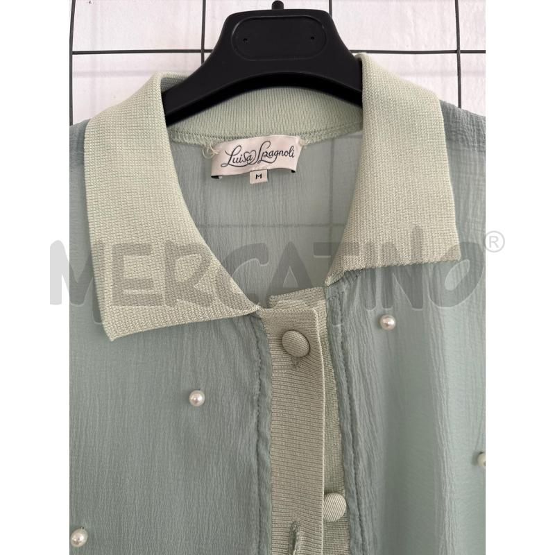 CAMICIA DONNA LUISA SPAGNIOLI VERDE ACQUJA ON PERLINE  | Mercatino dell'Usato Corciano 2